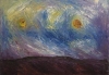 Uta Richter 1999 Landschaft mit zwei Sonnen 50x70 cm  